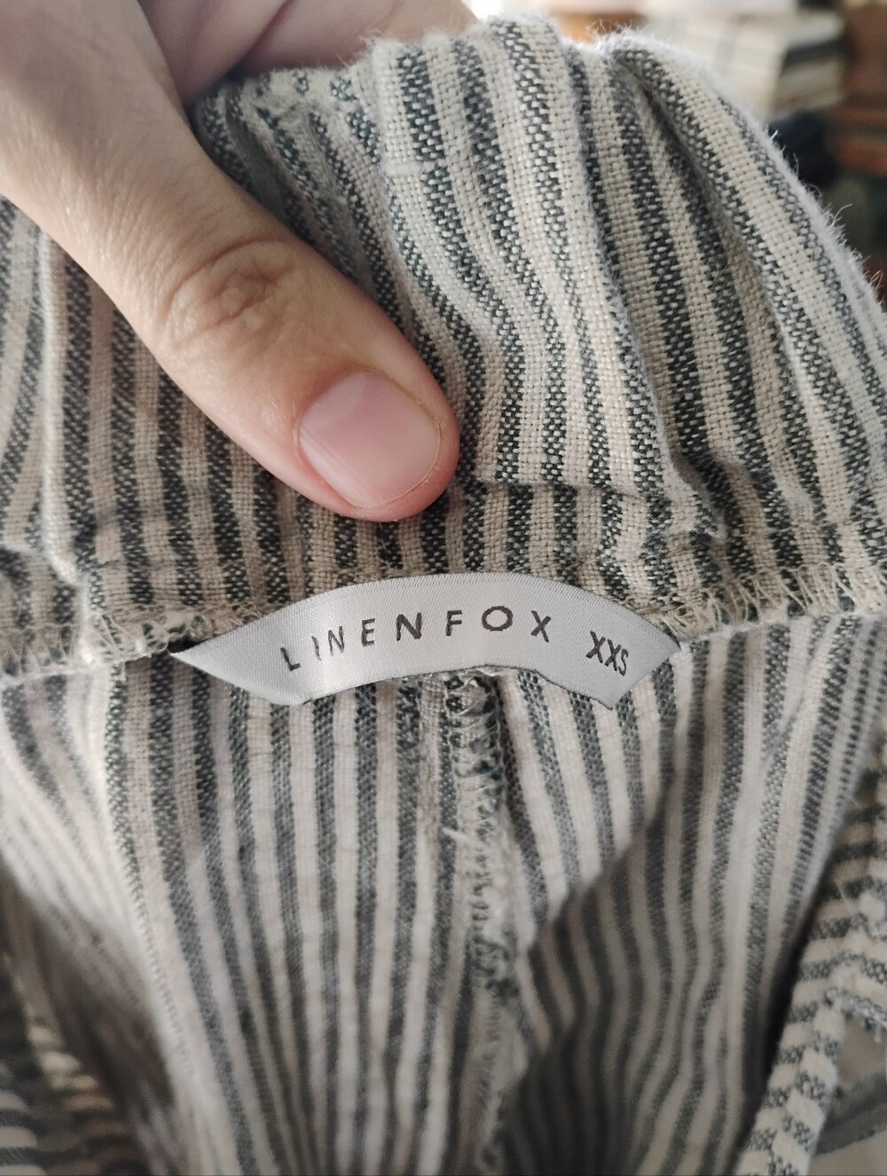 Linenfox Mara Wide-Leg Trouser- XXS, Grey/Natural Stripe - Picture 4 of 4